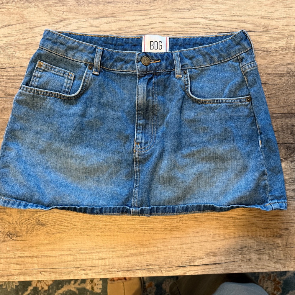 BDG Urban Outfitters Denim Mini Skirt Size L Blue Low Rise Y2K